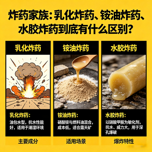 化德炸药家族：乳化炸药、铵油炸药、水胶炸药到底有什么区别？